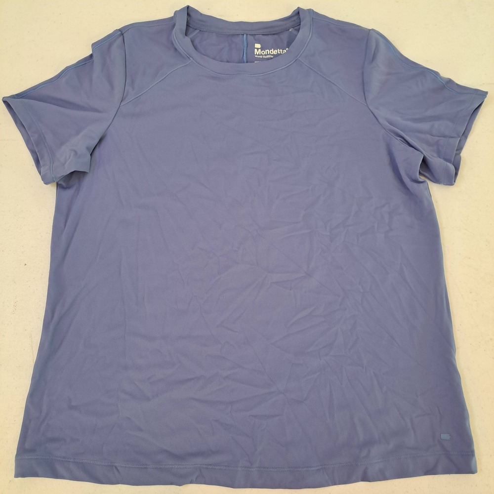 Mondetta Active‎ T-Shirt Womens Large Blue Raglan Sleeve Stretch 1505-140